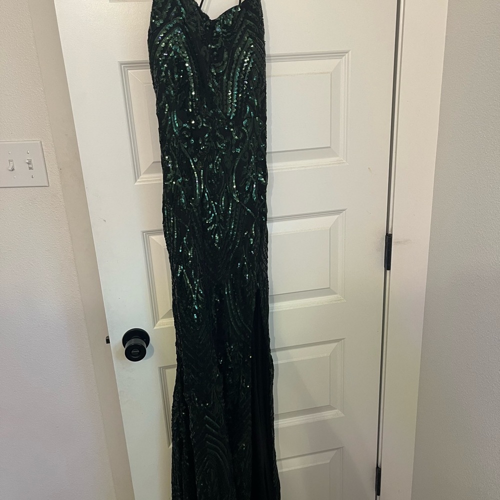 Elegant Green Sequin Gown